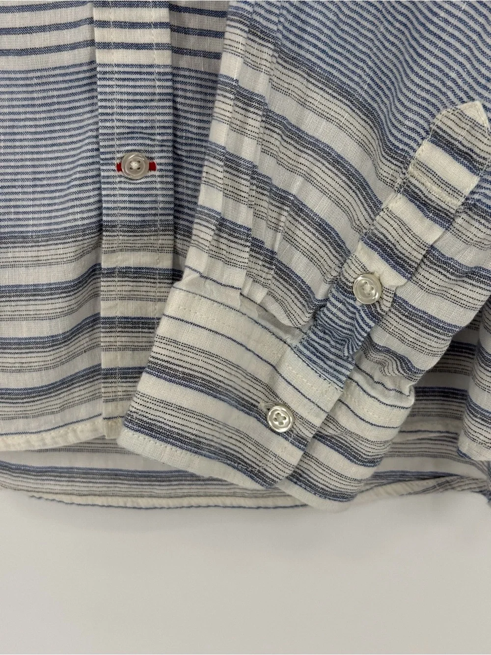 True‎ Religion Linen Cotton Striped Button Up Shirt XXL Coastal Beach Nautical
